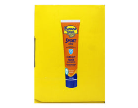 Banana Boat 1oz tube in pocket showing portable travel-friendly size