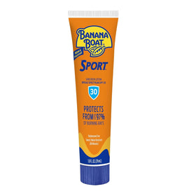 Banana Boat close-up of lotion texture showing quick-absorbing, non-greasy finish