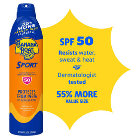 Banana Boat back label with ingredients and instructions for safe use