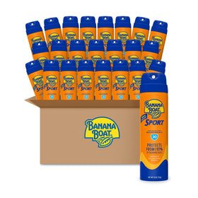 Banana Boat front packaging showing SPF 30 travel spray and benefits