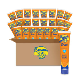 Banana Boat Sport bottle front view showing compact travel size and SPF benefit