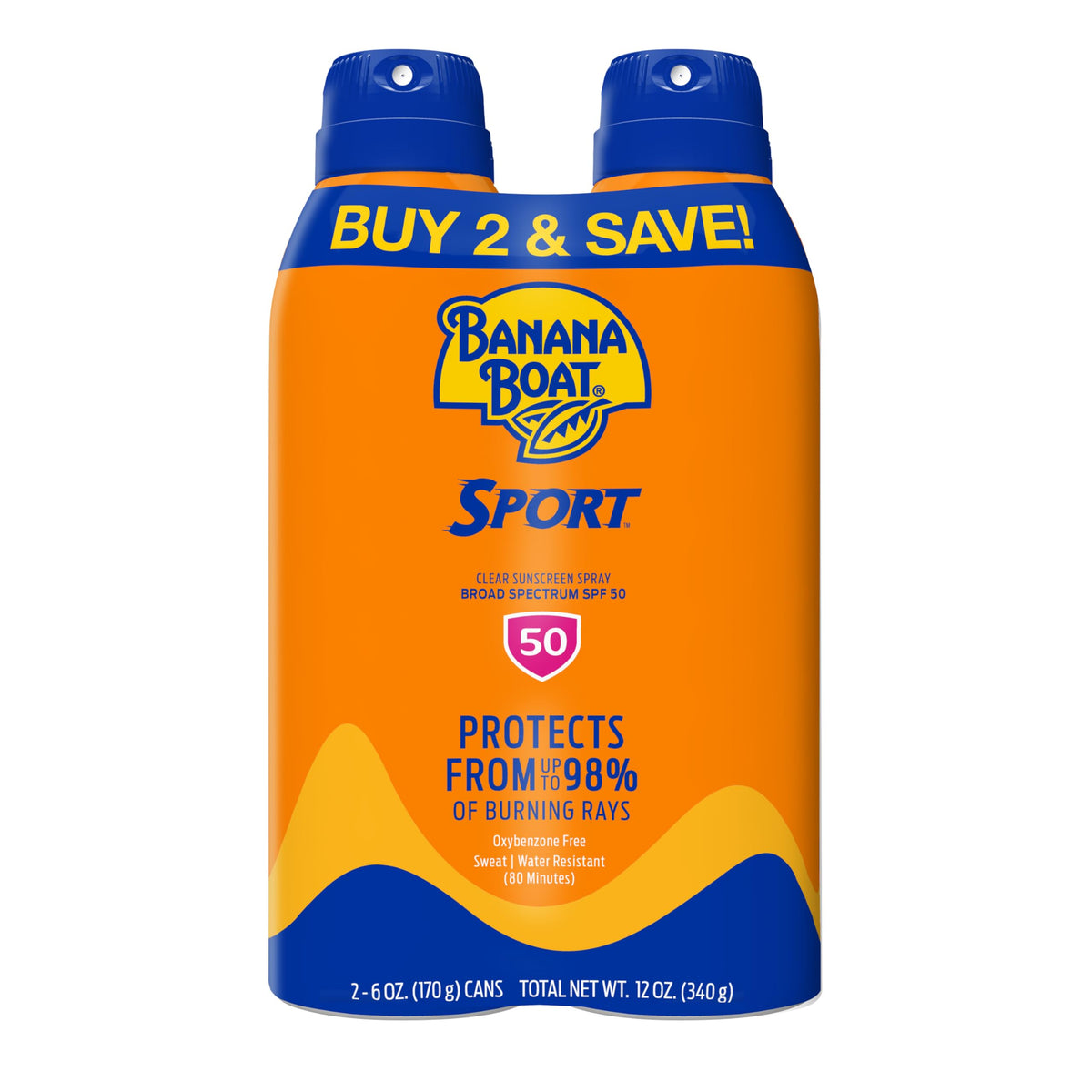 Banana Boat Sport Ultra front packaging showing SPF 50 protection