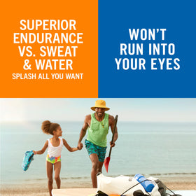 Applying Banana Boat spray on the beach for fast coverage before swimming