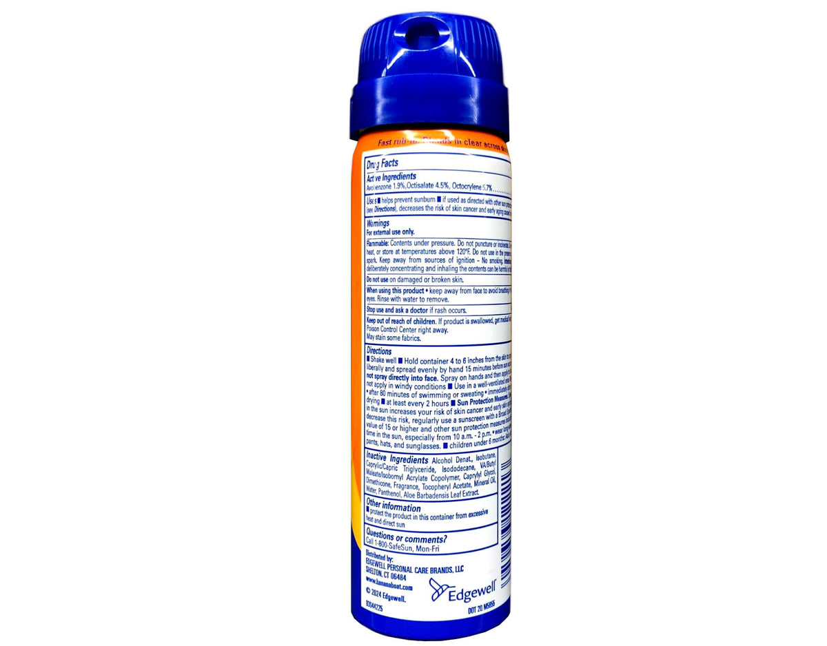 Banana Boat mist in action cooling skin and offering quick, even SPF 30 coverage benefit