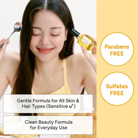 BANANAL size scale next to hand displaying 70ml travel-friendly volume and convenience benefit