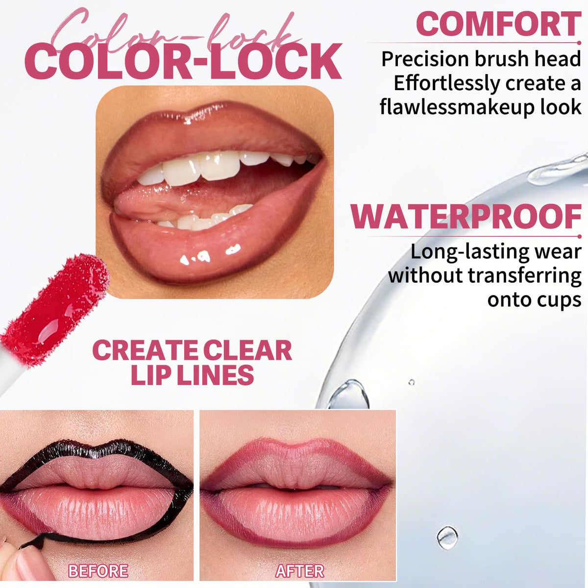BANGFENG full coverage lip look showcasing even color and smudge resistance