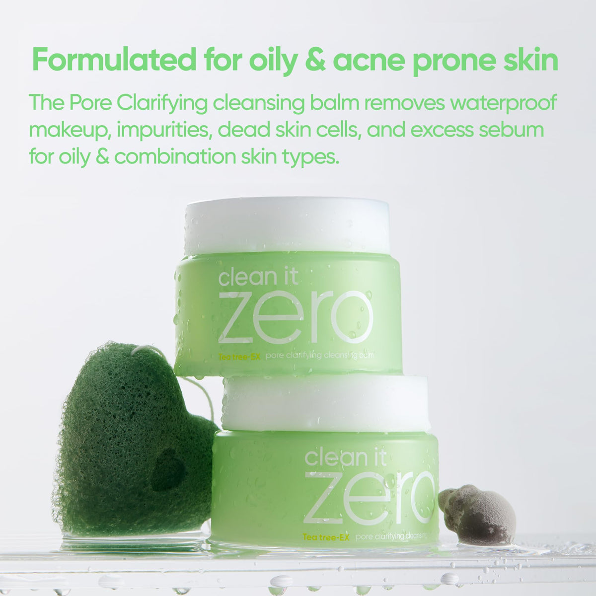 BANILA CO balm being massaged into skin demonstrating effective makeup removal