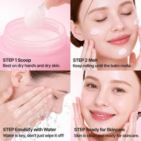 BANILA CO emulsified oil on hands showing smooth rinseable texture for residue-free cleansing