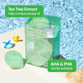 BANILA CO close-up tea tree leaves highlighting calming, clarifying benefit