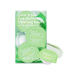 BANILA CO front packaging showing 16 travel balm pods and kit benefits