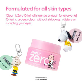 BANILA CO included Snoopy keychain displayed as a collectible gift