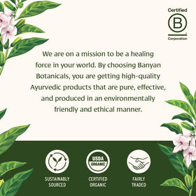Banyan Botanicals tablet texture close-up showing consistent formulation