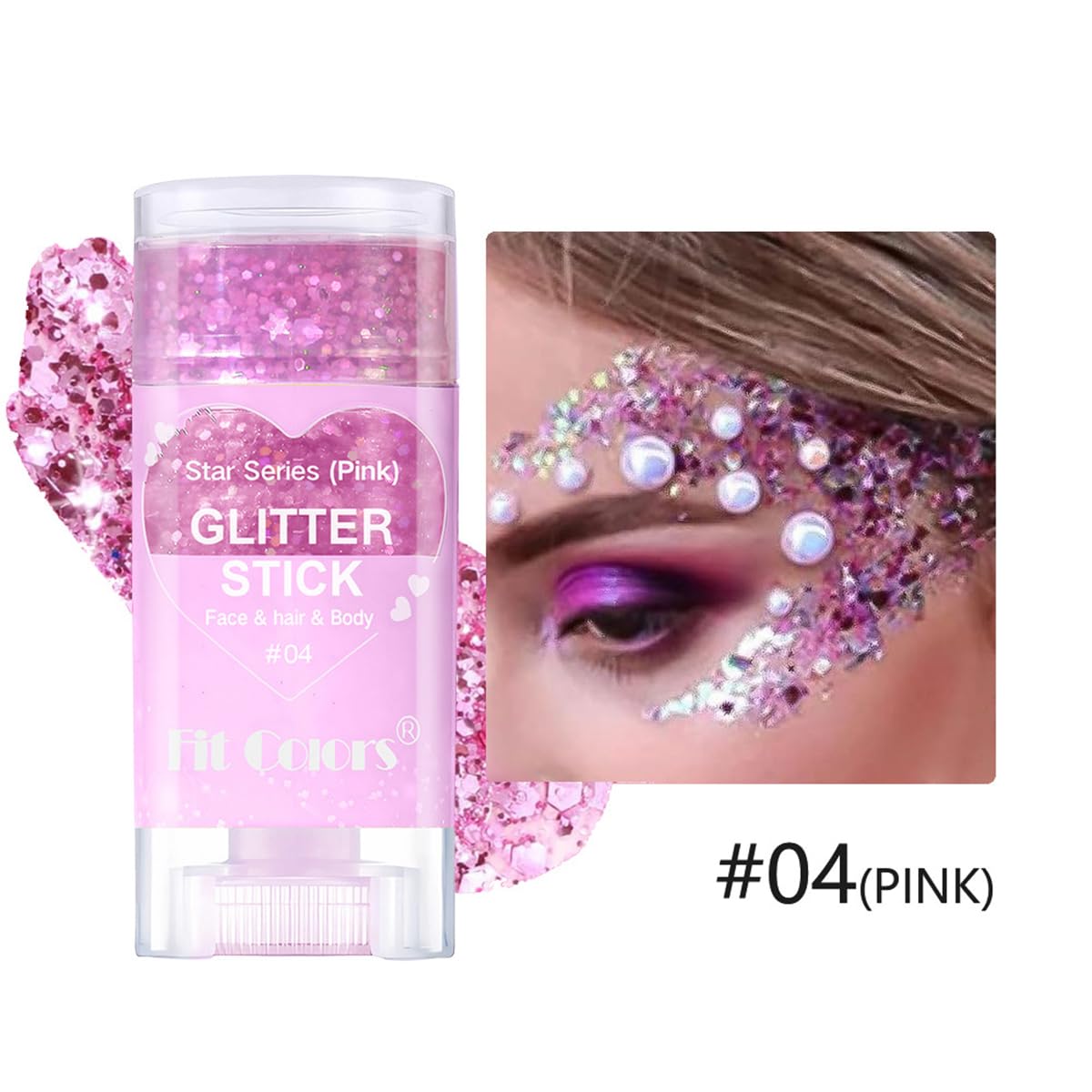 Baorder glitter stick close-up texture showing gel shine and chunky sequins for bold sparkle