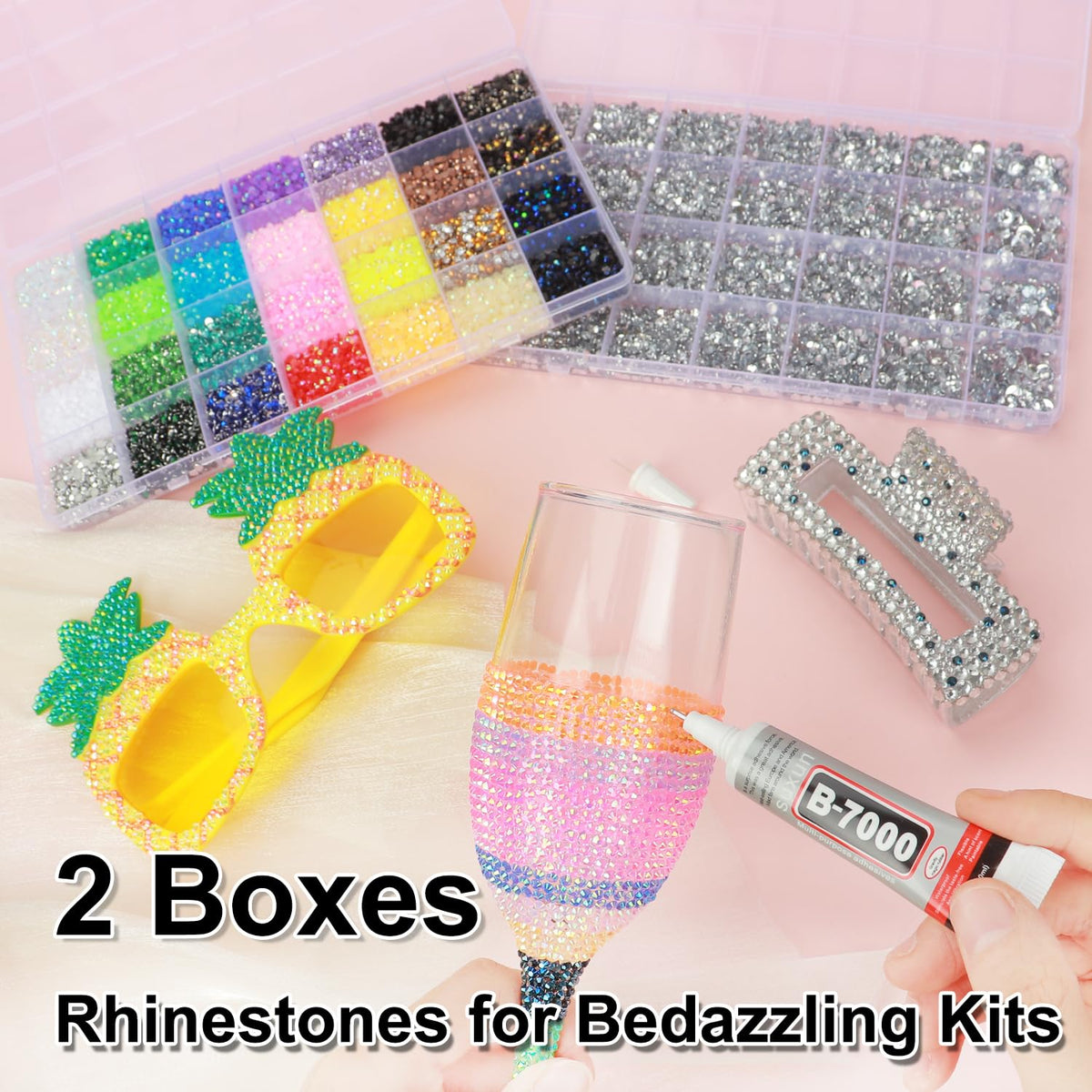 BAOYAALIN clear silver rhinestones in mixed 2–6mm sizes, ideal for layered embellishments
