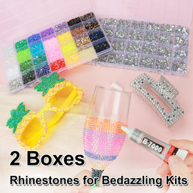 BAOYAALIN clear silver rhinestones in mixed 2–6mm sizes, ideal for layered embellishments