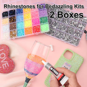 BAOYAALIN clear silver rhinestones sorted by size highlighting variety for detailed designs