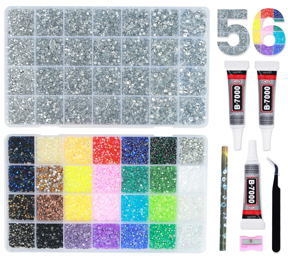 BAOYAALIN front packaging showing two organized rhinestone boxes and tools, perfect for crafting