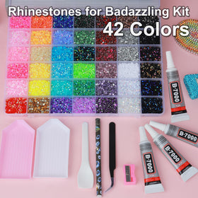 BAOYAALIN tweezers wax pen and four B7000 glue tubes displayed for precise application