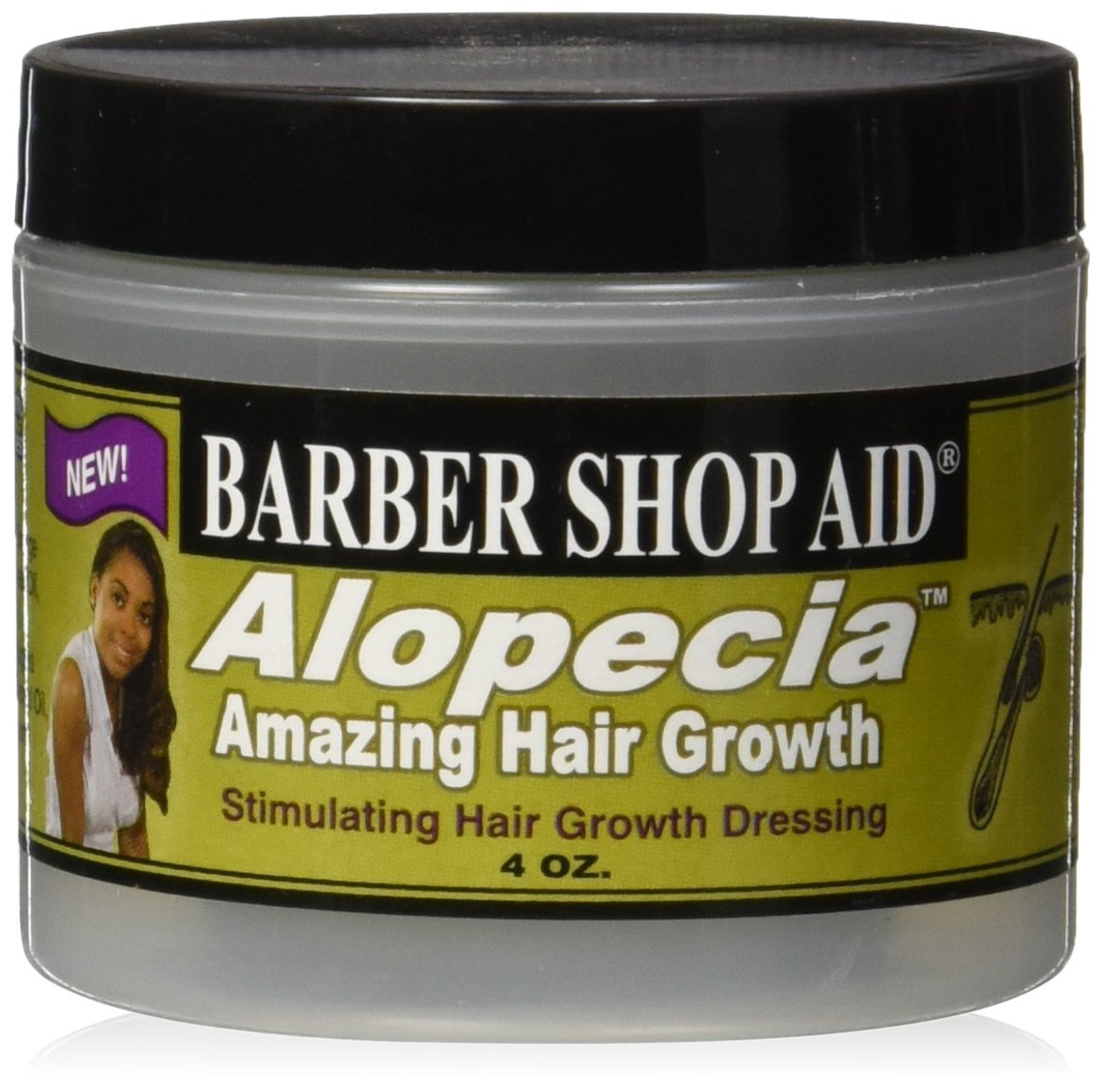 Barber Shop Aid Alopecia front bottle showing label and easy-pour dropper for targeted use