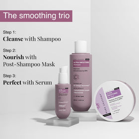 Bare Anatomy smooth styled hair after use showing frizz reduction benefit