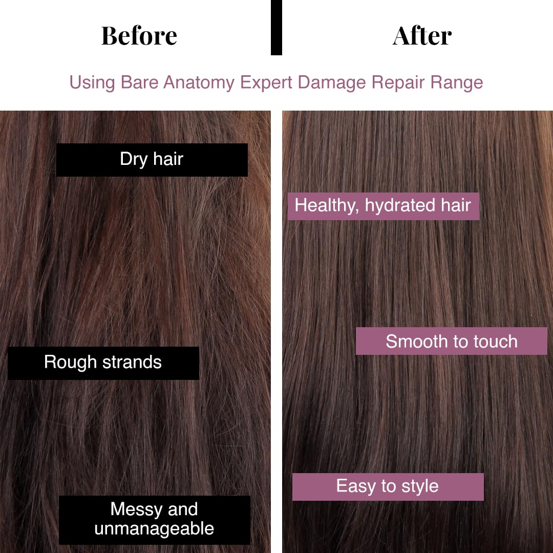 Bare Anatomy applying shampoo to wet hair illustrating gentle cleansing benefit