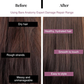 Bare Anatomy applying shampoo to wet hair illustrating gentle cleansing benefit