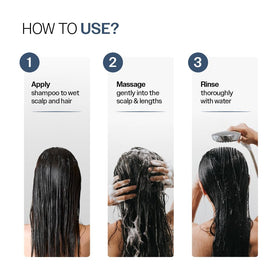 Bare Anatomy in-shower use showing lather on hair for reduced breakage