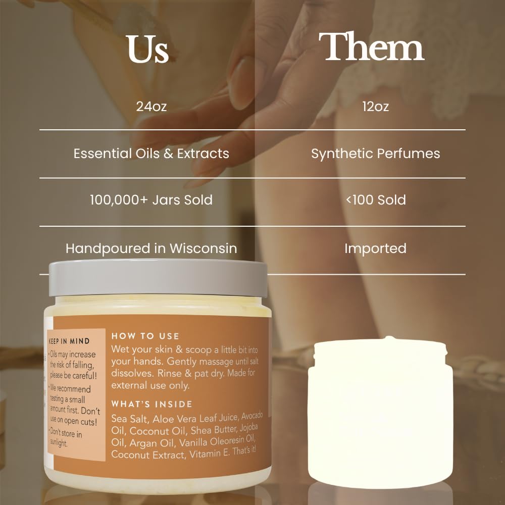 Bare Botanics 24oz jar held in hand to show large volume and long-lasting supply