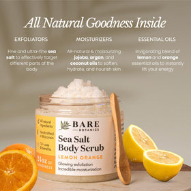 Bare Botanics close-up of scrub texture with sea salt particles for exfoliation benefit