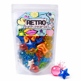 Bare Boutique front packaging showing 30 colorful bath beads, perfect for gifting
