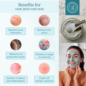 Bare Essentials Living mixed clay face mask in a glass bowl ready to apply for cleansing