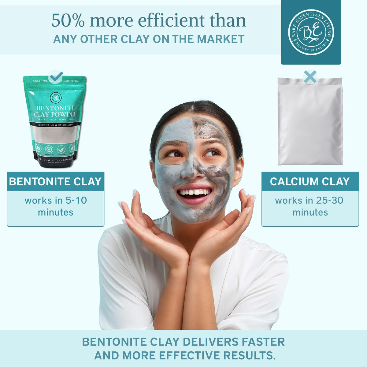 Bare Essentials Living clay mixed in bowl ready to apply, easy blending benefit