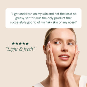 Barefaced lotion in a morning routine scene next to sunscreen and serum showing easy layering
