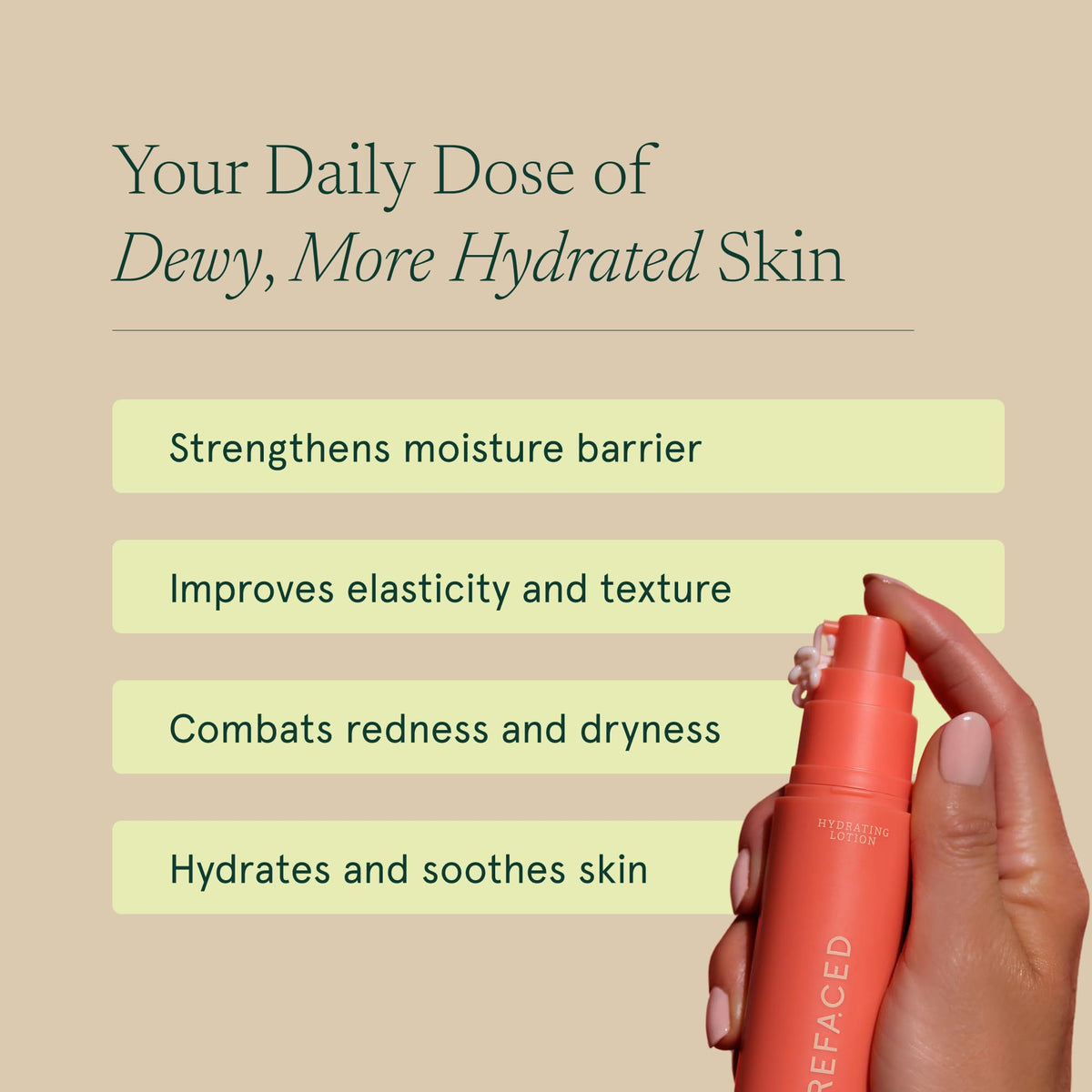 Barefaced size comparison with a hand illustrating the compact 1.7 fl oz travel-friendly volume