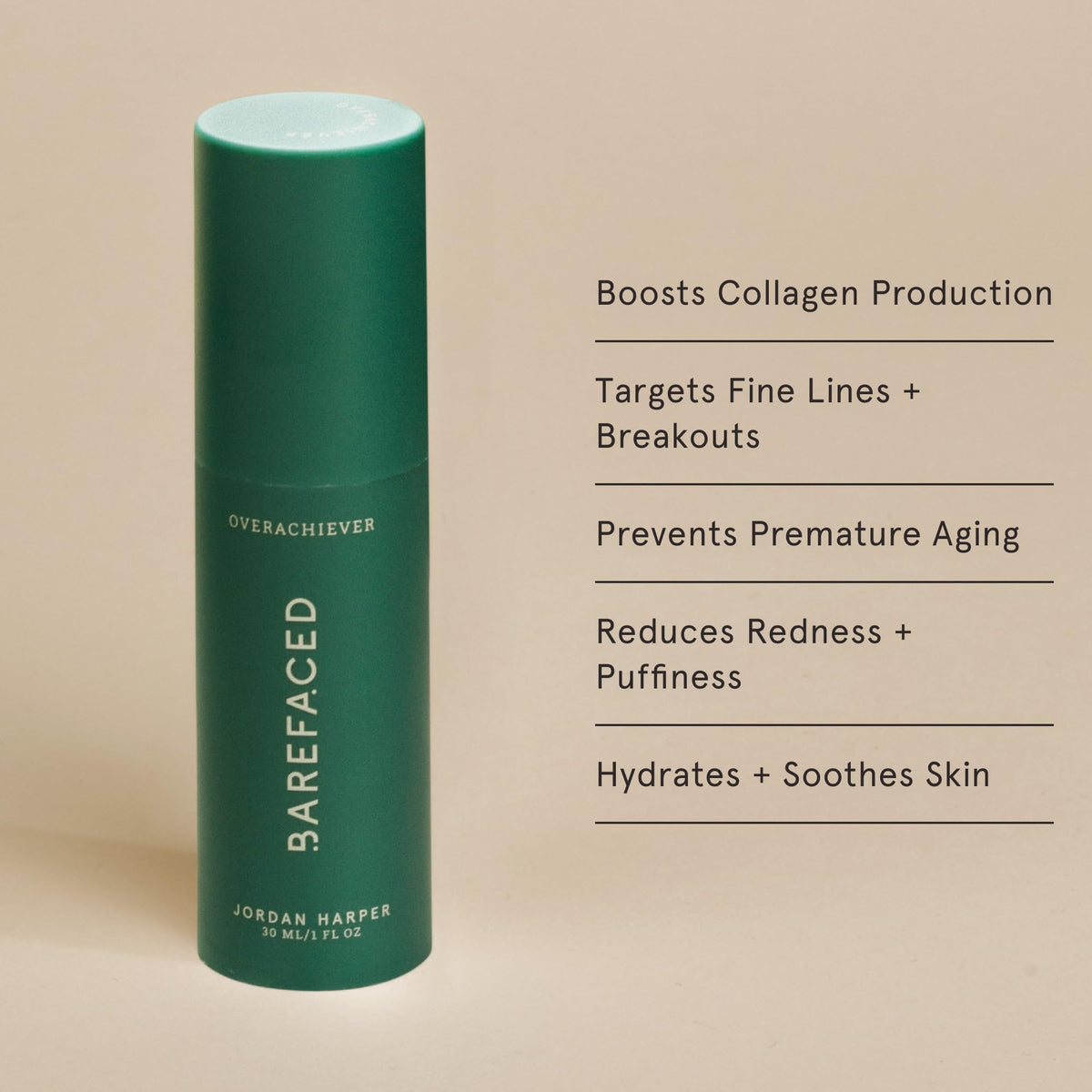 Barefaced Overachiever dropper dispensing serum for precise application