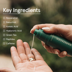 Barefaced Overachiever ingredients bakuchiol and resveratrol highlighting antioxidant benefits