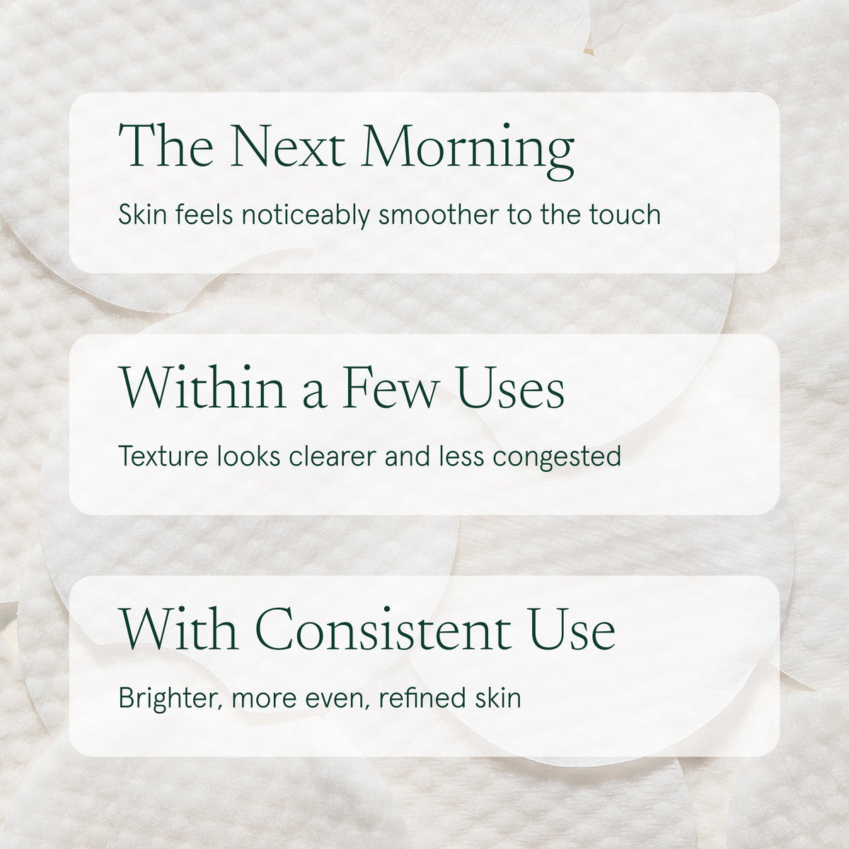 Barefaced saturated pad detail highlighting pre-soaked treatment