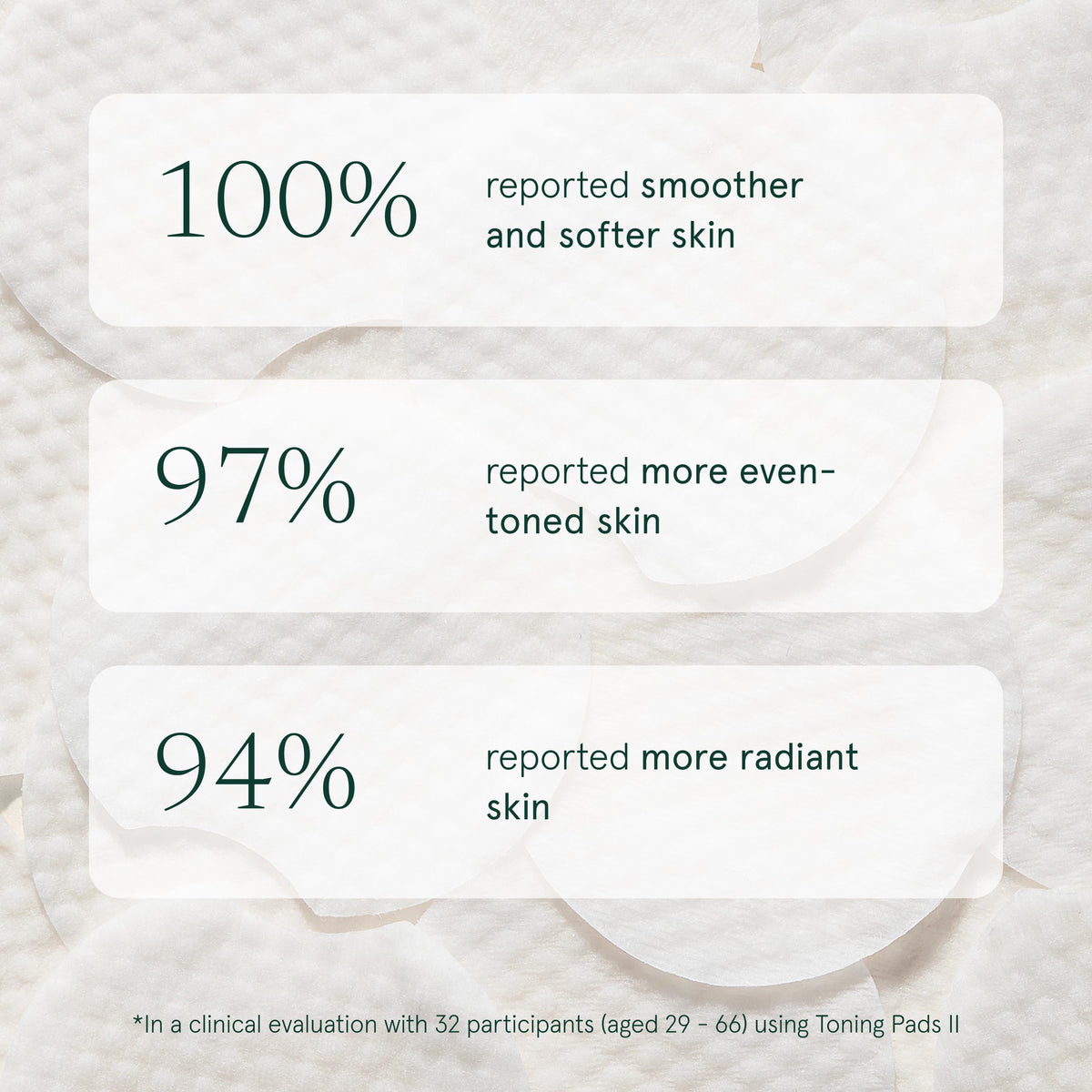 Barefaced pad held in hand to show scale and easy single-use application