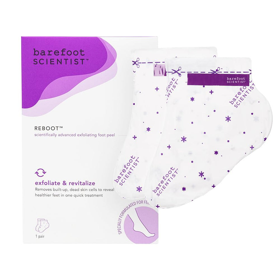 Barefoot Scientist front packaging showing gentle foot peel benefits