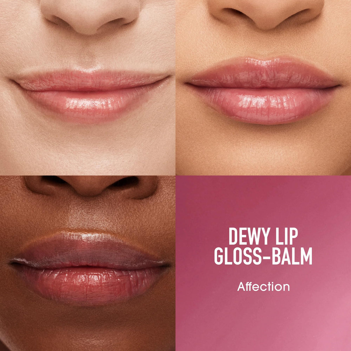 bareMinerals Affection cap off angle showing solid gloss-balm shape and portability benefit