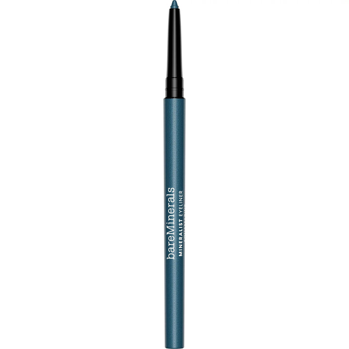 bareMinerals aquamarine eyeliner front packaging shows sleek retractable tube and color