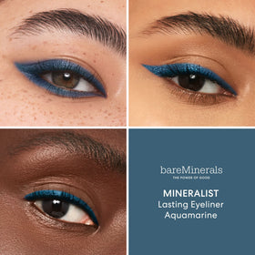 bareMinerals aquamarine texture stroke on skin displaying rich pigment and creamy glide