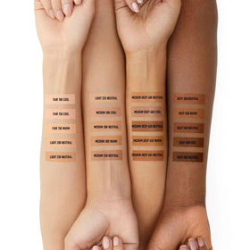 bareMinerals before and after under-eye demonstrating concealed dark circles and natural look