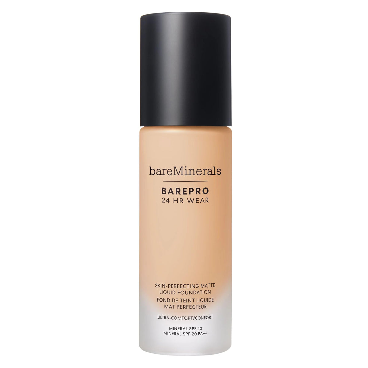 bareMinerals front bottle showing sleek label and full-coverage promise