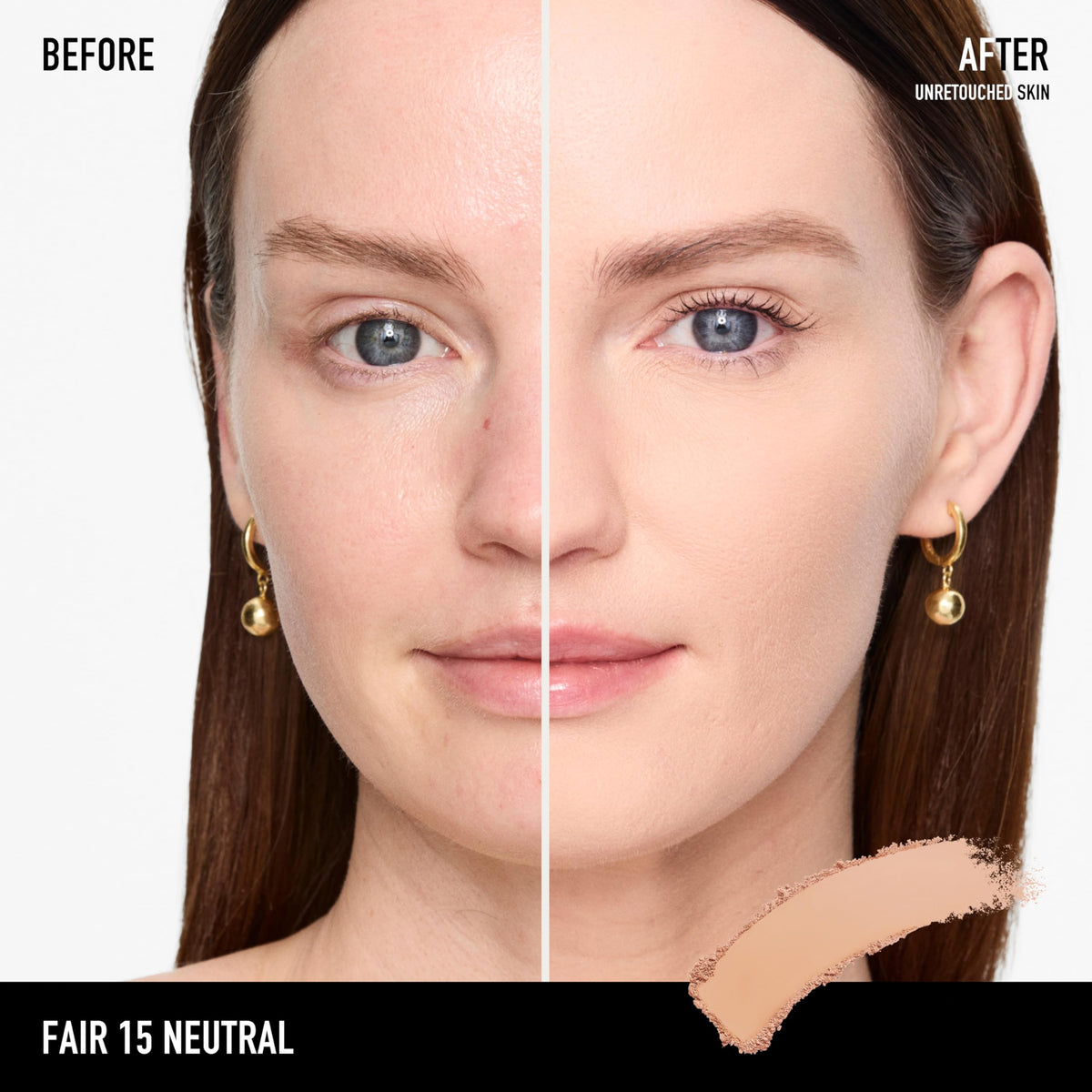 bareMinerals open compact with powder spread demonstrating even application