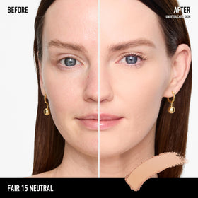 bareMinerals open compact with powder spread demonstrating even application