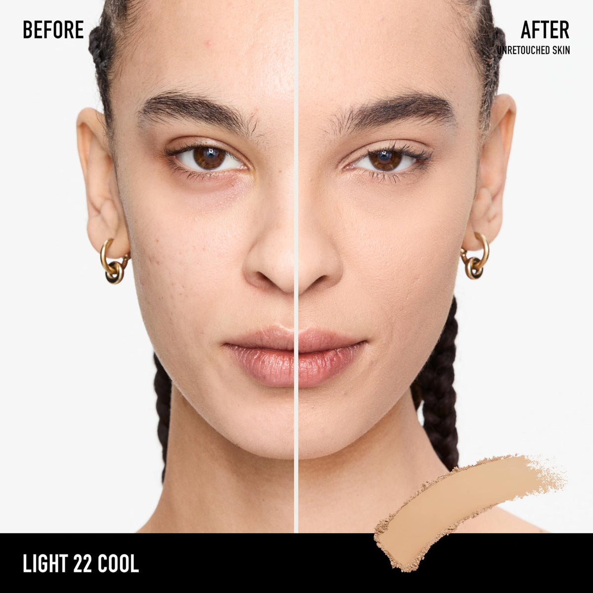 bareMinerals open compact with included sponge demonstrating travel-friendly application