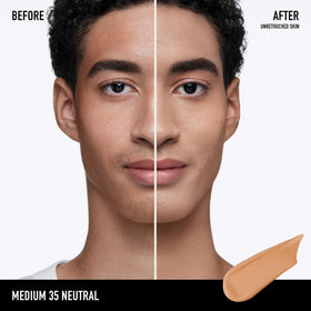 bareMinerals barePro texture close-up drop demonstrating lightweight matte finish