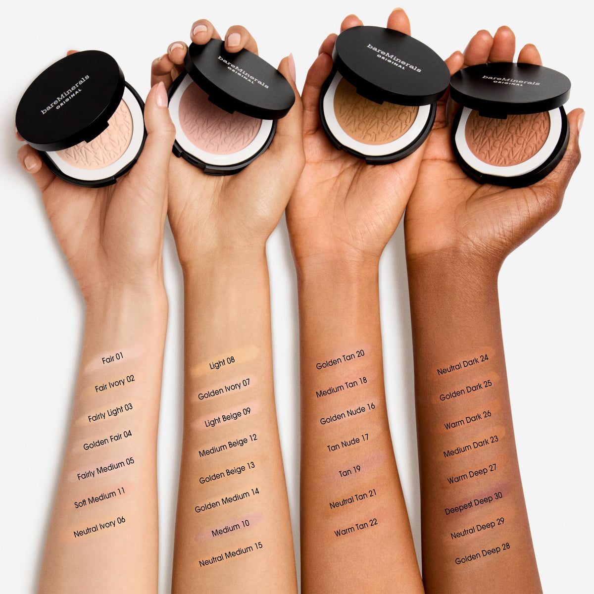bareMinerals before and after comparison demonstrating reduced redness and clarity