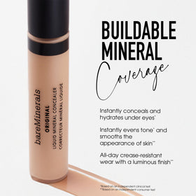 bareMinerals before and after under-eye comparison showing visible brightening